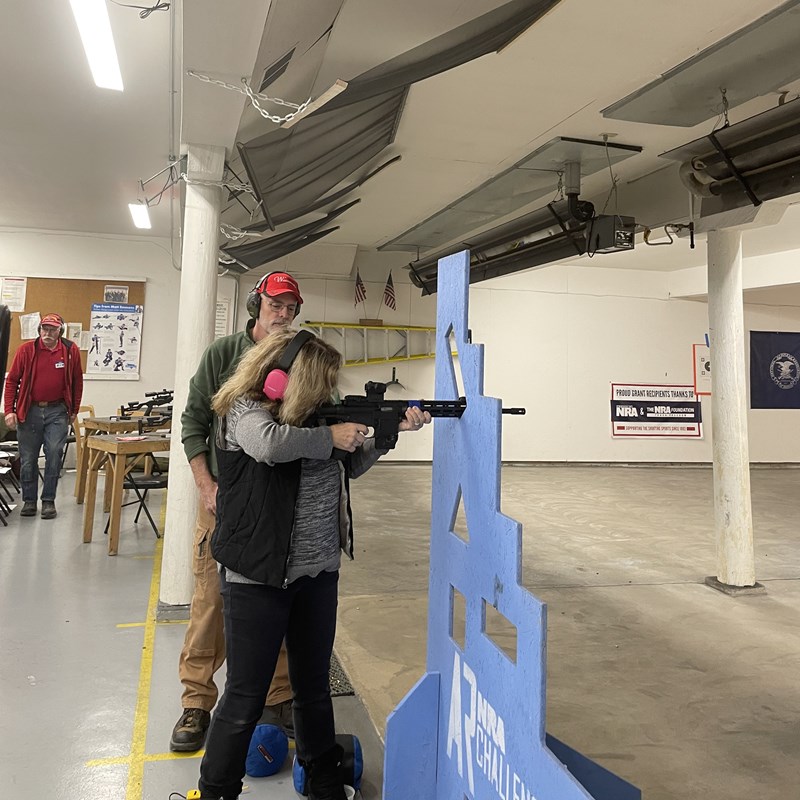 woman on target-NRA America's Rifle Challenge practicing