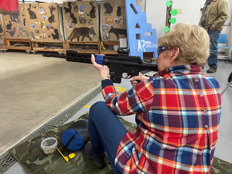 woman at shooting range